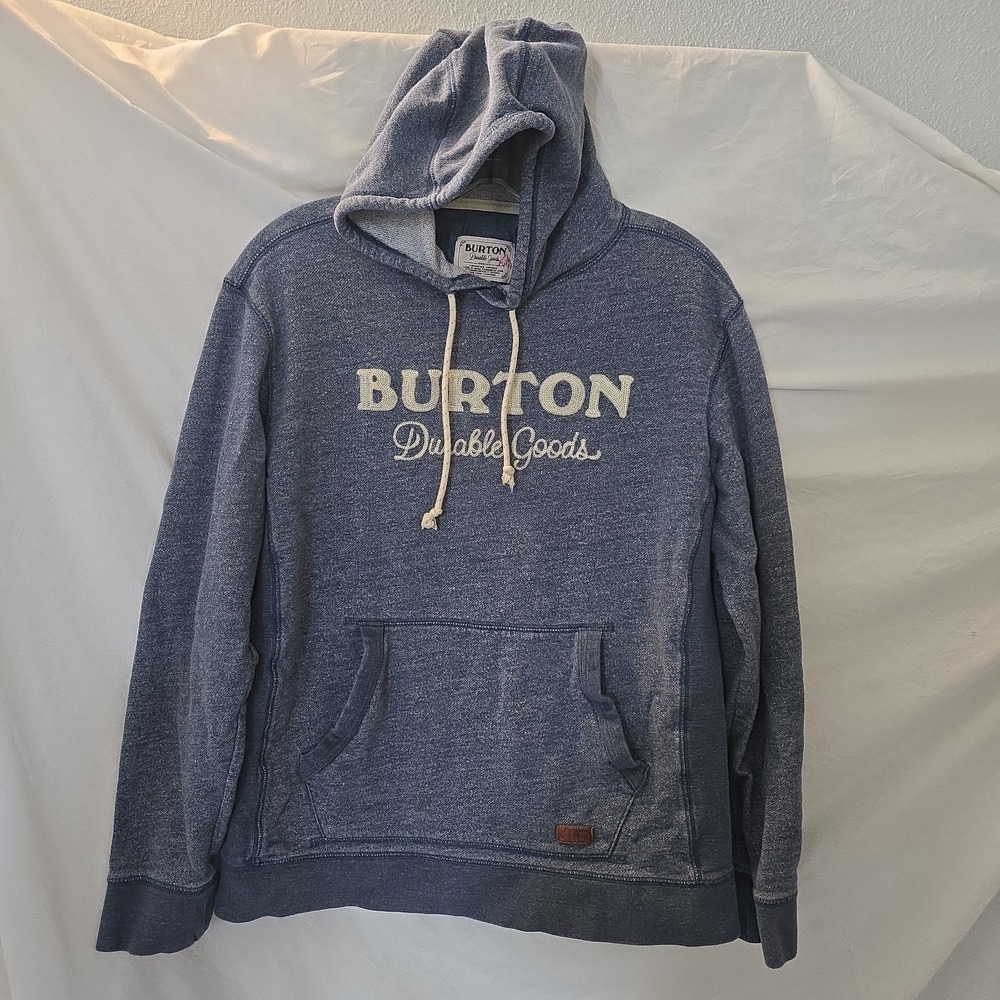 Burton Women's Hoodie Sweatshirt Blue Size S "Burton Durable Goods" Spellout